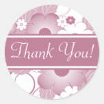 Mauve Bouquet Wedding Thank You Stickers