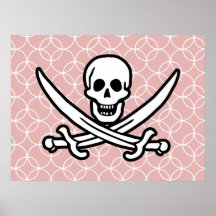 Mauve Circles Jolly Roger Posters