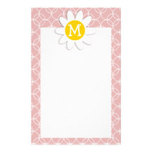 Mauve Circles; Spring Daisy Custom Stationery