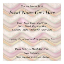 Mauve, Coral and Gold Zig Zags Personalized Invitation