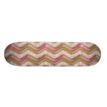 Mauve, Coral and Gold Zig Zags Skateboard Decks