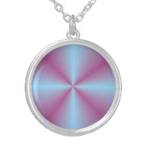 Mauve,Pink Blue>Pretty Silverplated Necklace
