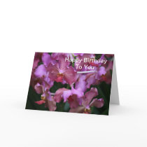 Mauve Singapore Orchid Birthday Card