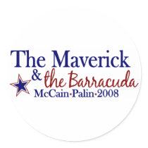Maverick and Barracuda (McCain Palin 2008) Round Stickers