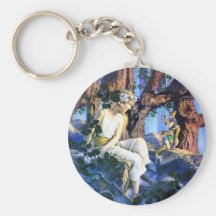 Maxfield Parrish's Fair Princess and the Gnomes Key Chain