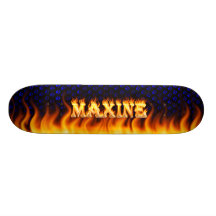 Maxine skateboard fire and flames design.