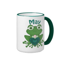 May Birthstone Frog coffee mug