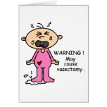 May Cause Vasectomy Baby (Pink) Cards