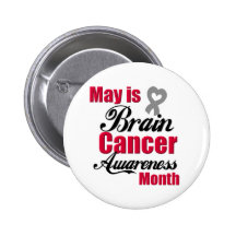 May is Brain Cancer Awareness Month Ribbon Buttons