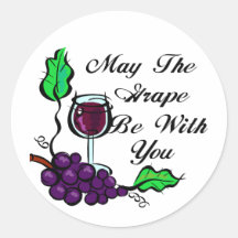 May The Grape Be With You black text Sticker