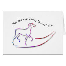 May the Road Rise Up w/Dog greeting cards