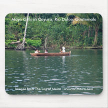 Maya Girls in Cayuco, Rio Dulce, Guatemala Mouse Pads