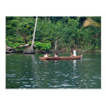 Maya Girls in Cayuco, Rio Dulce, Guatemala Post Card