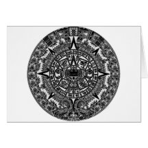 Mayan Aztec Calendar (black) Dec.21, 2012 Card