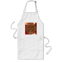 mayan aztec calendar ceramic apron