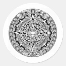 Mayan Calander Round Stickers