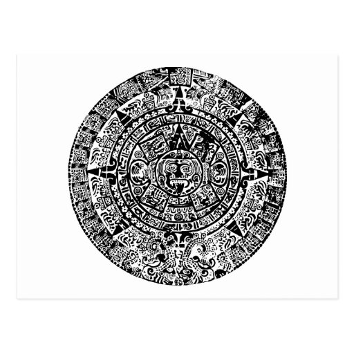 Mayan Calendar Black Postcards
