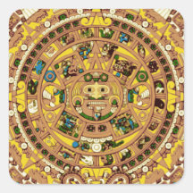 mayan calendar square sticker