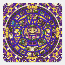 mayan calendar square sticker