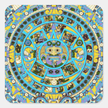 mayan calendar square sticker