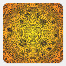 Mayan Calendar Square Stickers