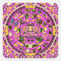 mayan calendar square stickers