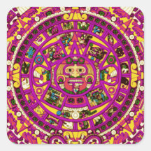 mayan calendar square stickers