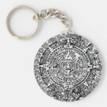 Mayan Calendar White Keychains