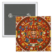 Mayan Maya Aztec Prophetic PinBack Button ~