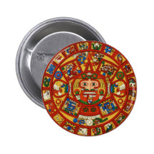 Mayan Maya Aztec Prophetic PinBack Button ~
