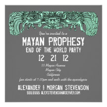 Mayan Prophesy End Of The World Party Invitation