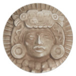 mayan sculpture plate
