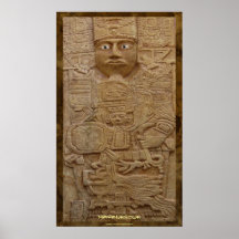 Mayan Stone Carving Art Print