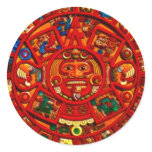 MAYAN Sun Calendar of Mexico (Red version) stickers