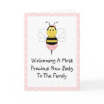 MayBee Bumble Bee Birth Announcement Greeting Card