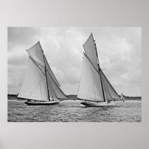 Mayflower and Galatea Start America's Cup 1886 Poster