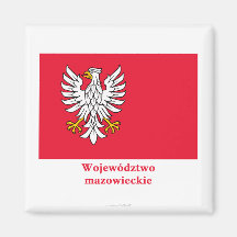 Mazowieckie - Masovia flag with name Magnet