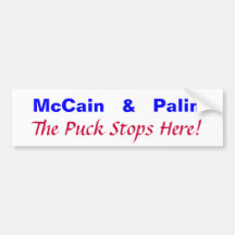 McCain   et   Palin, le galet s'arrête ici ! Autocollant Pour Voiture