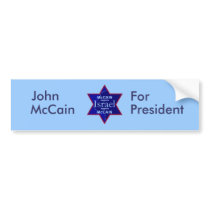 McCain ISRAEL Supports Bumper Sticker bumper stickers