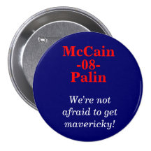 McCain, Palin, -08-, nous n'avons pas peur pour ob Pin's