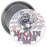 McCain Palin Republican Elephant Pinback Buttons