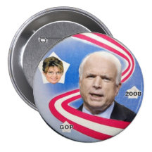 McCain / Palin Ribbon Button