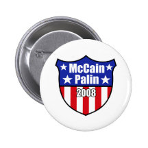 McCain Palin Shield Pinback Button