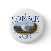 McCain Palin White House 2008 Pinback Button