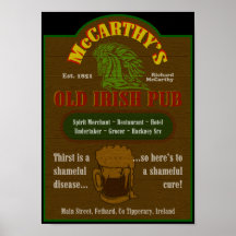 McCarthy Pub Sign Poster $25.00