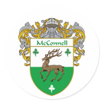 McConnell Coat of Arms (Mantled) Round Stickers