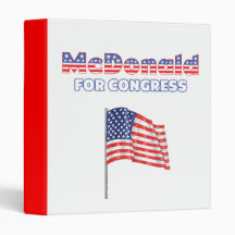McDonald for Congress Patriotic American Flag Vinyl Binders