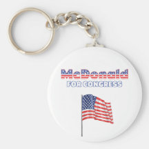 McDonald for Congress Patriotic American Flag Key Chain