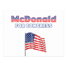 McDonald for Congress Patriotic American Flag Postcards