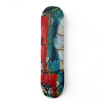 MClairArt's Funny Sun Faces Holiday Skateboard